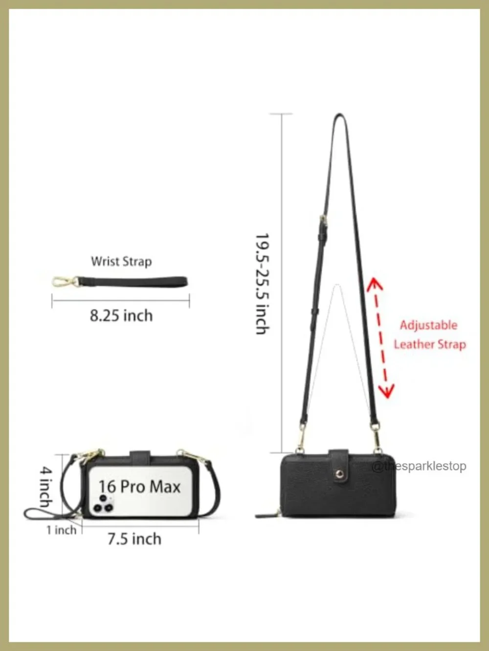 Genuine Leather Crossbody Wallet with RFID Blocking, Wristlet & Handbag